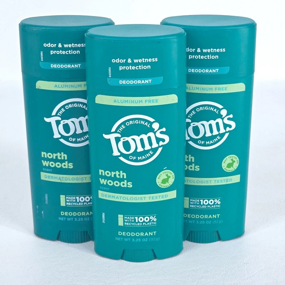 Natural Deodorant Pack of 3 Tom's of Maine‎ North Woods 3.25 oz Aluminum Free